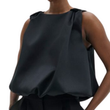 Valentina Knotted Shoulder Top Black