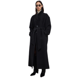 Black Single-Breasted Wool Coat