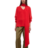 Chiffon Scarf Blouse Red