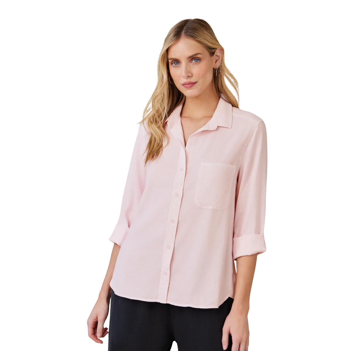 Shirt Tail Button Down Petal Pink