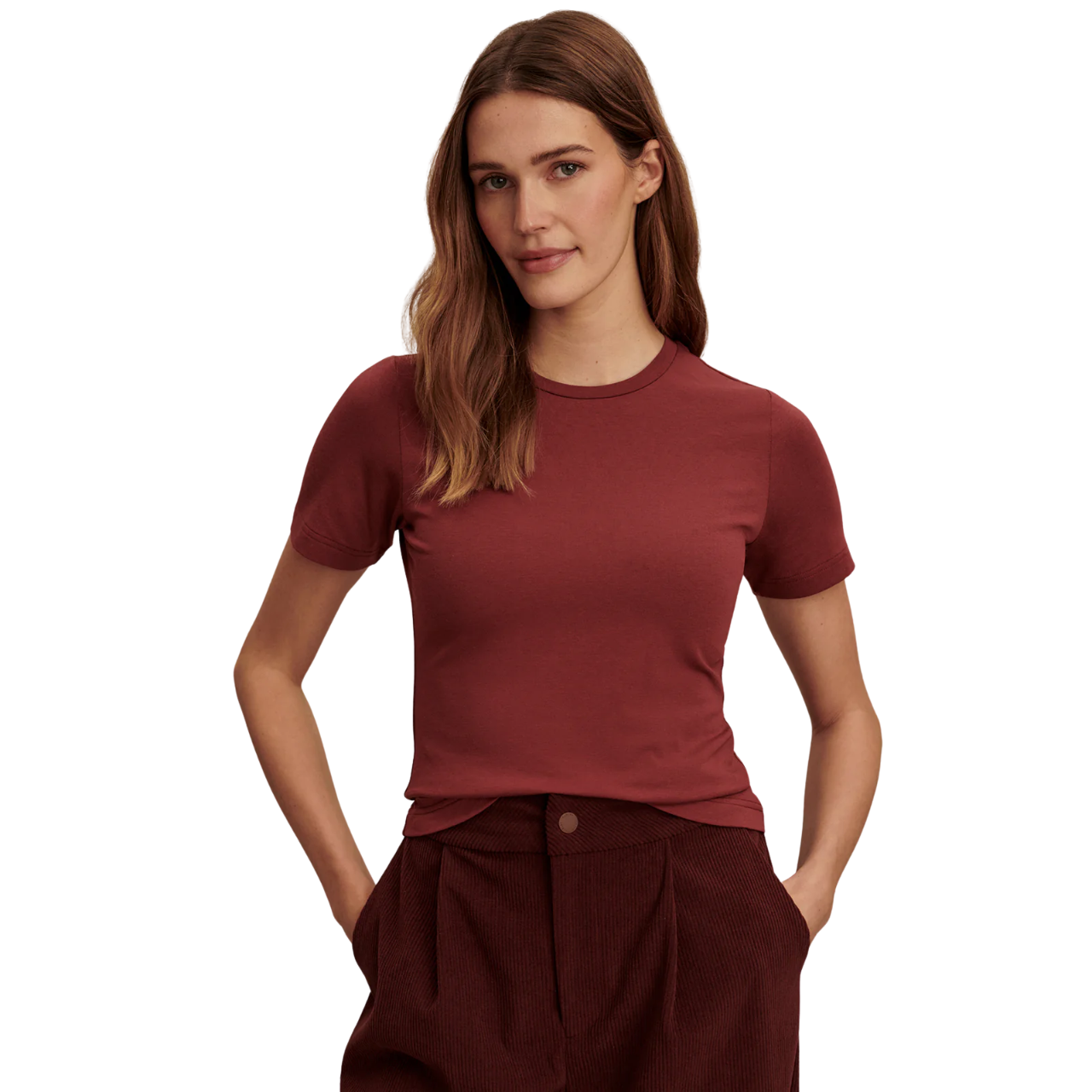 Regina Fitted Tee Maroon