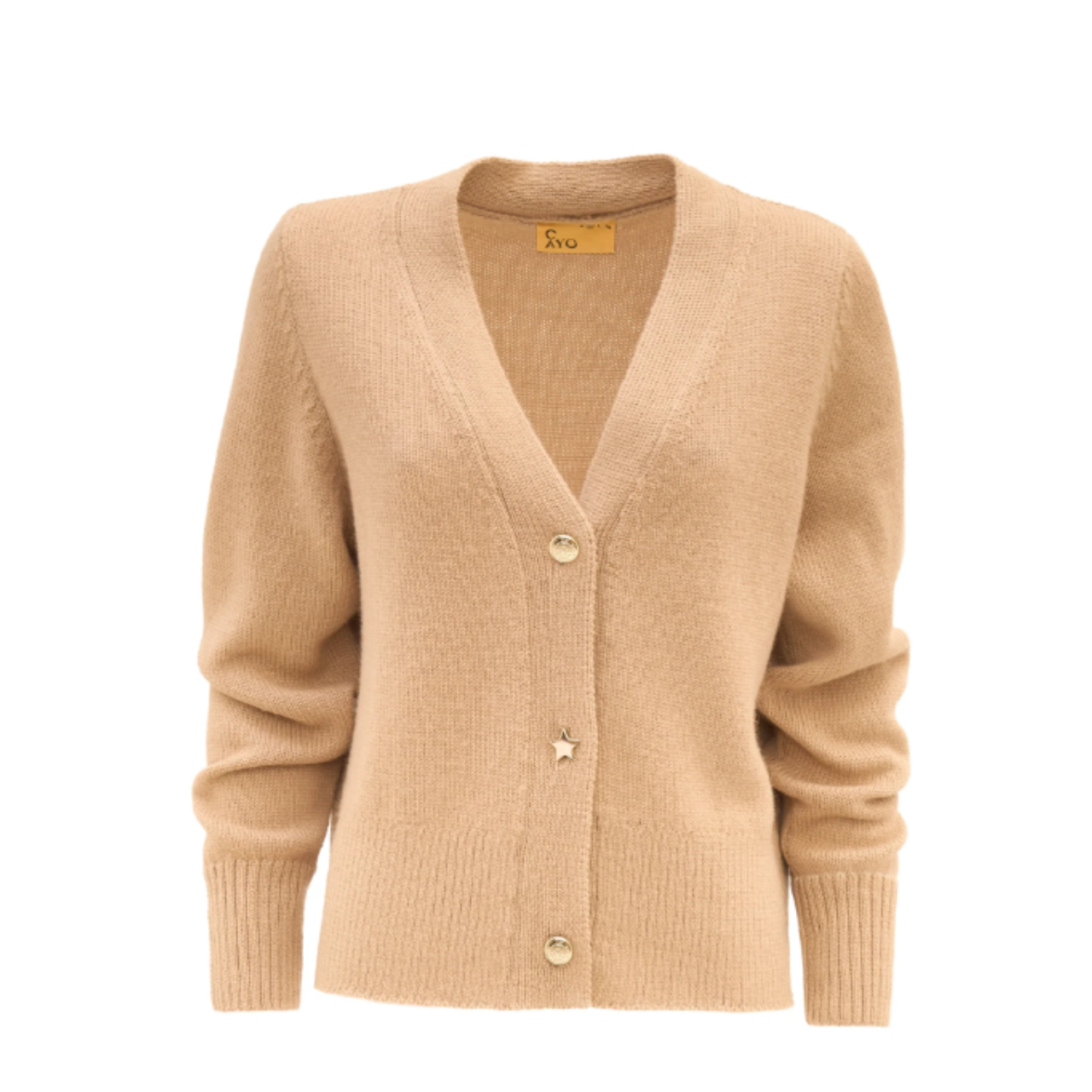 Button Up Cardigan Tan