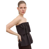 Sculpted Tube Top Brown