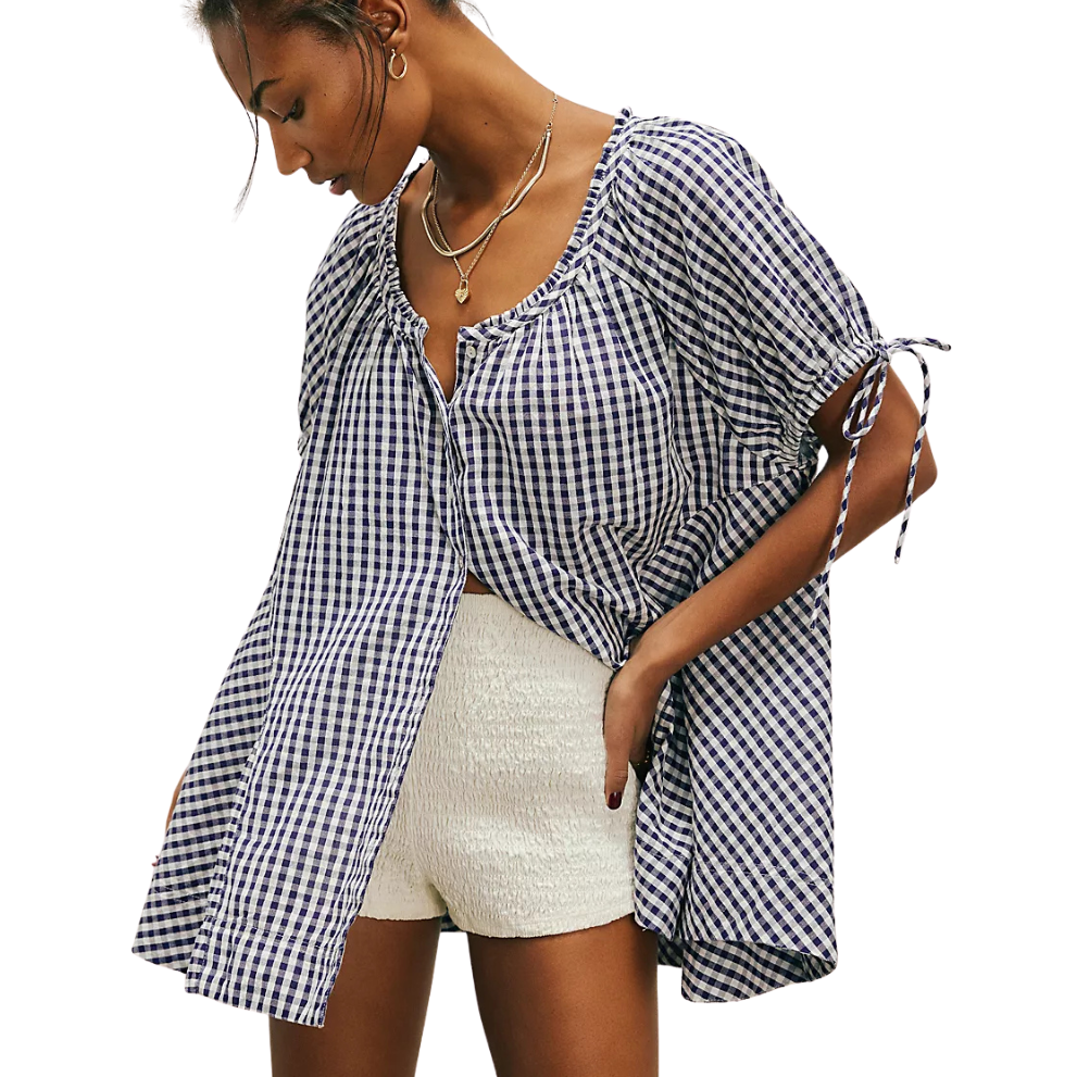 Farley Gingham Tunic Navy
