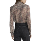 The Paisley Silk Tie Blouse Ecru
