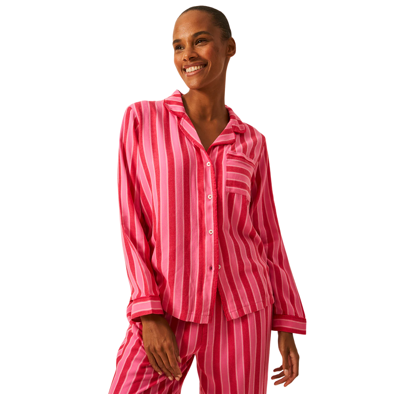 Ecovero Pyjama Top -Candy Pop Stripe