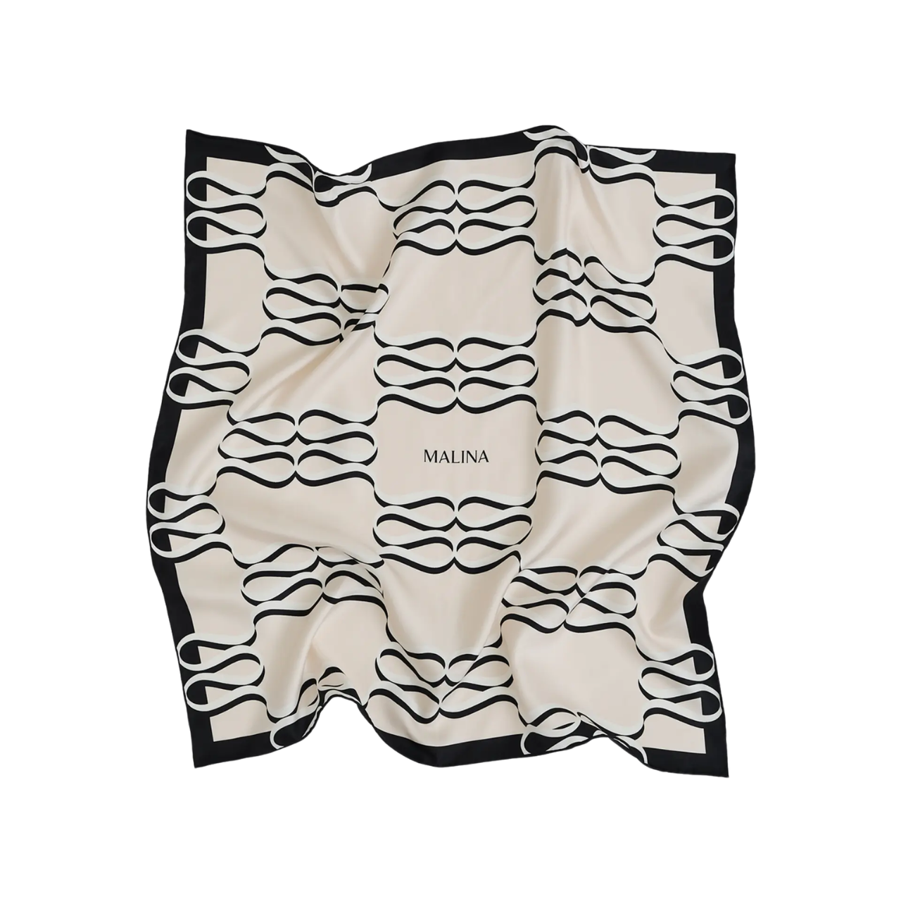 Silk Twill Scarf Monogram Cream