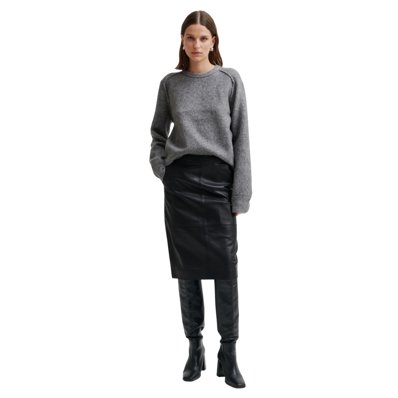 Aluna Leather Skirt Black