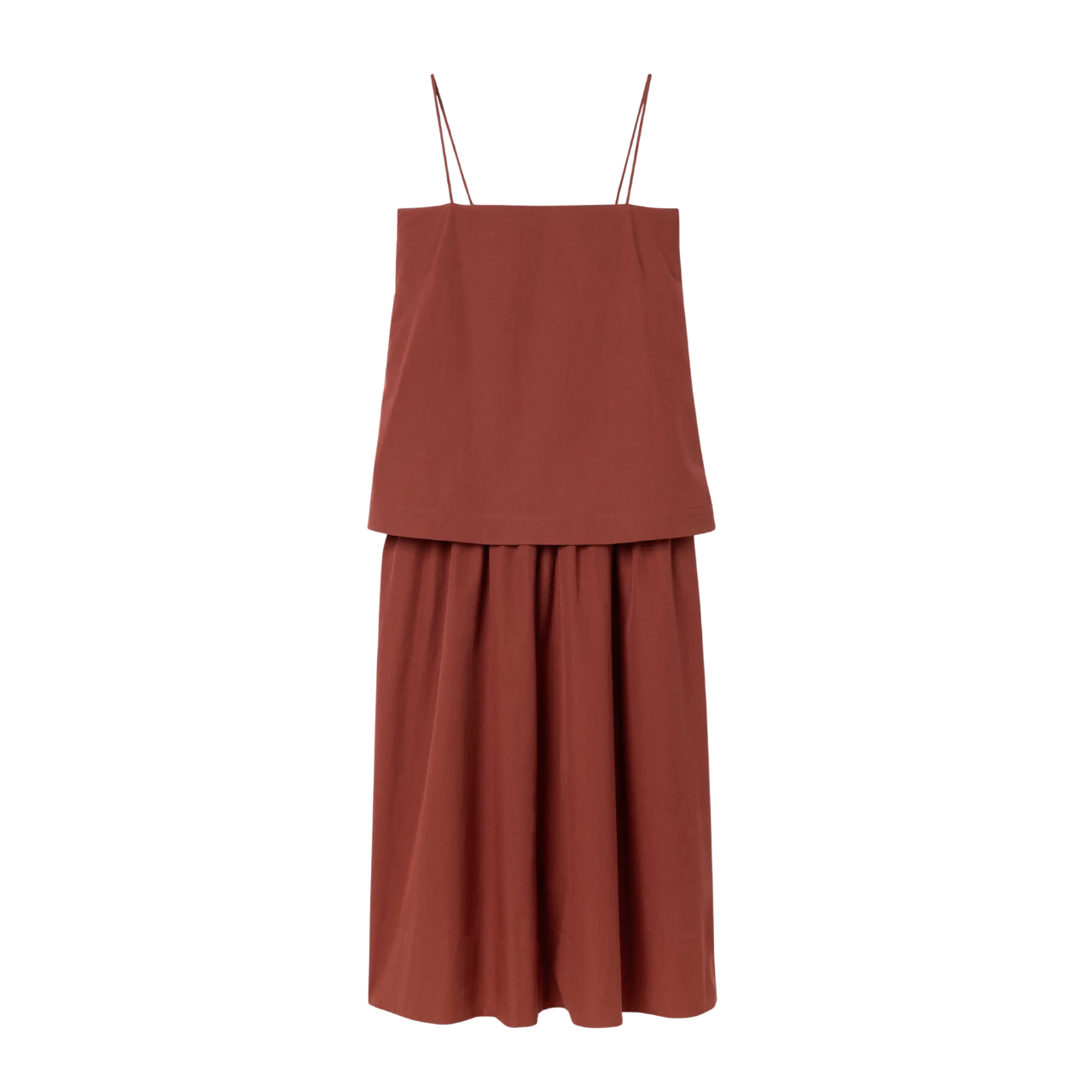 Cotton Strap Dress Red