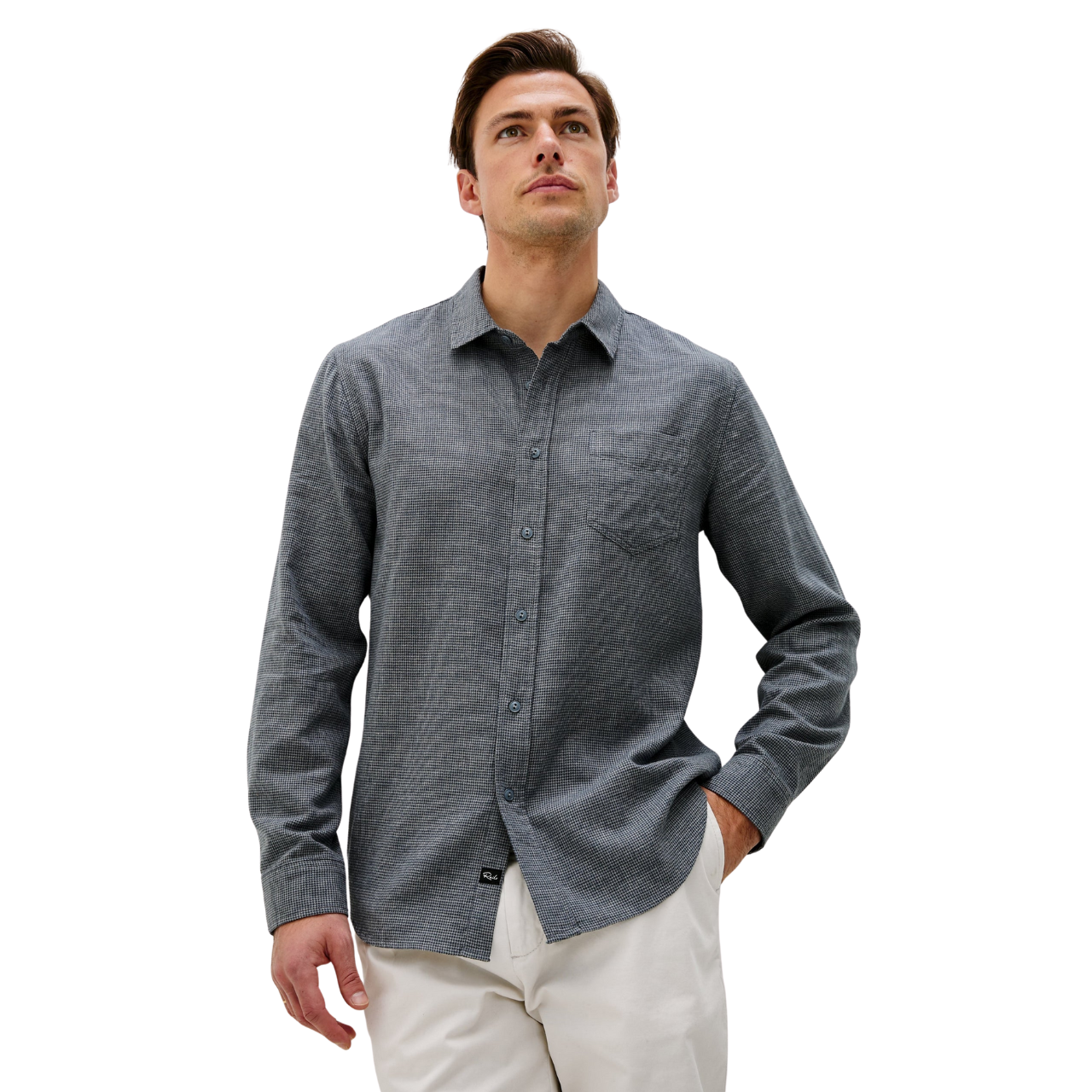 Wyatt Shirt Charcoal Navy Houndstooth