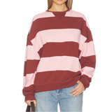 Classic Stripe Crew Strawberry Wine