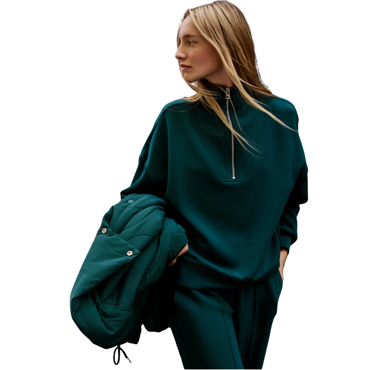 Hawley Half Zip Sweat Pine