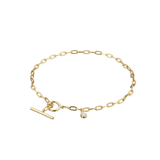 Gold Fine Chain & Opal Drop Bracelet