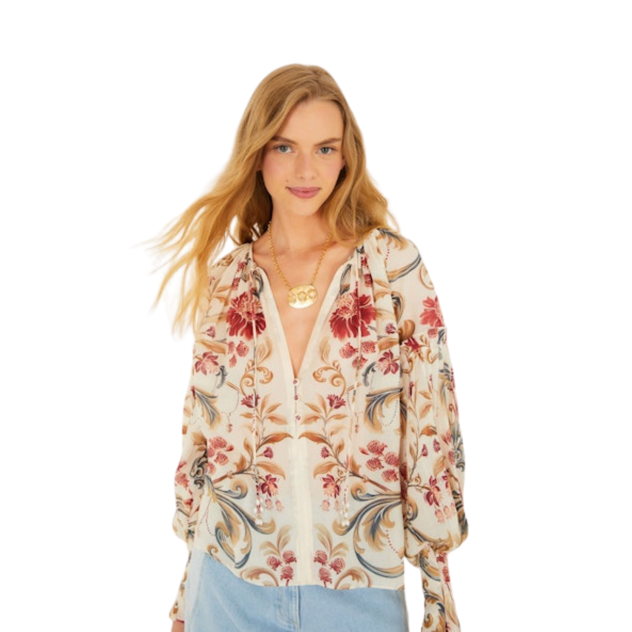 Royal Garden Blouse Sand