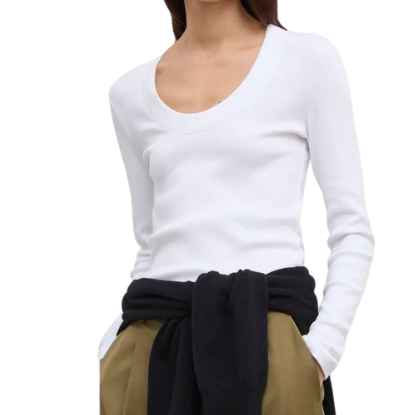 Scoop Jersey Top White