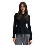 Stinna Knit Peplum Black