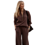 Sally Half Zip Sweat Coffee Bean
