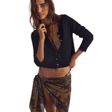 Nocturnal Solid Cardi Velvet Black