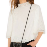 Palm Tree Embroidery Blouse