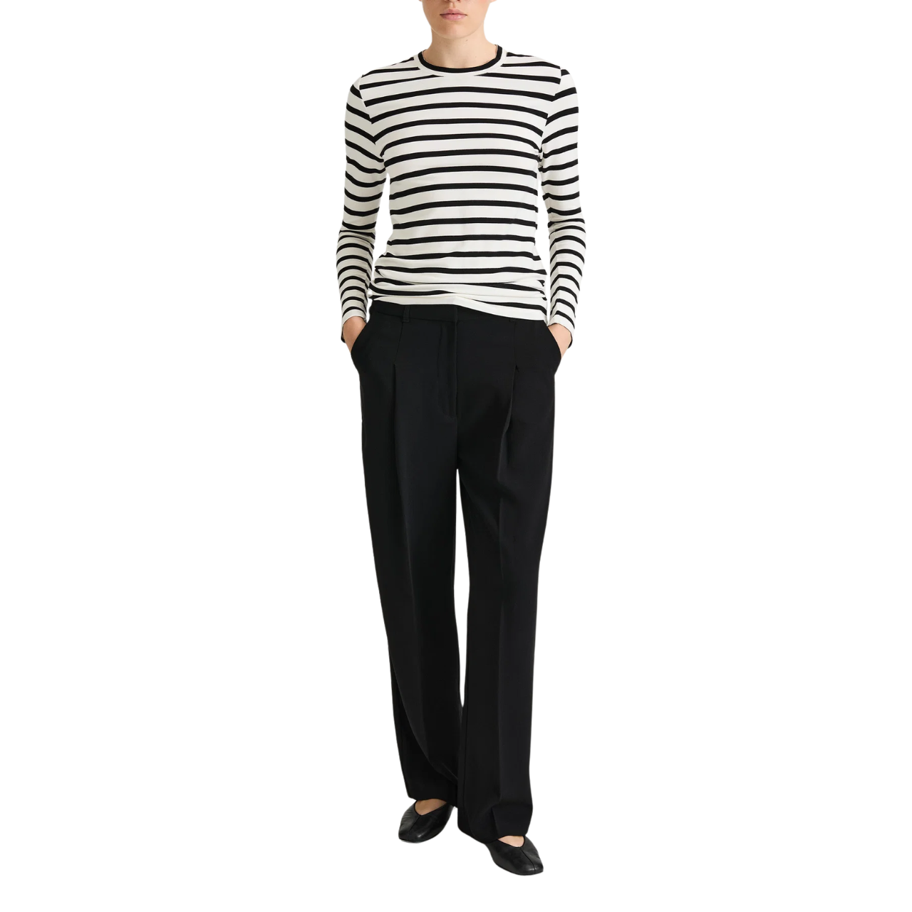Jersey LS Top White Stripe