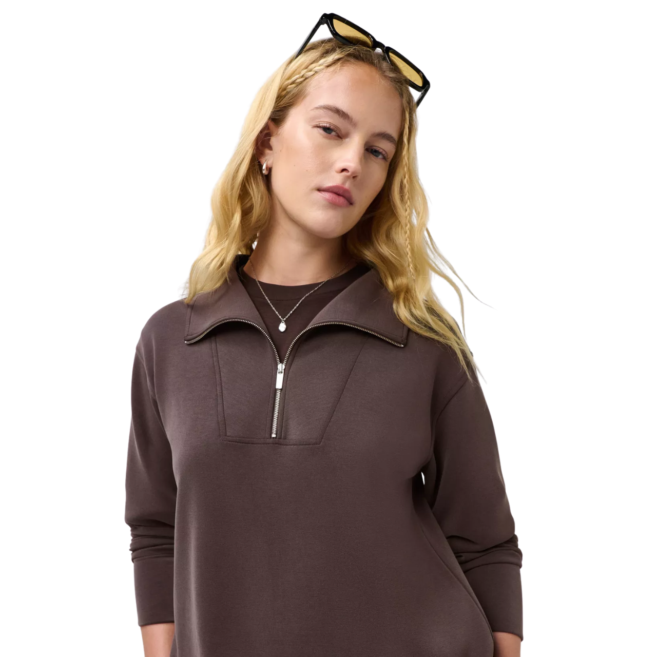 Sand Wash Half Zip Sweat Espresso