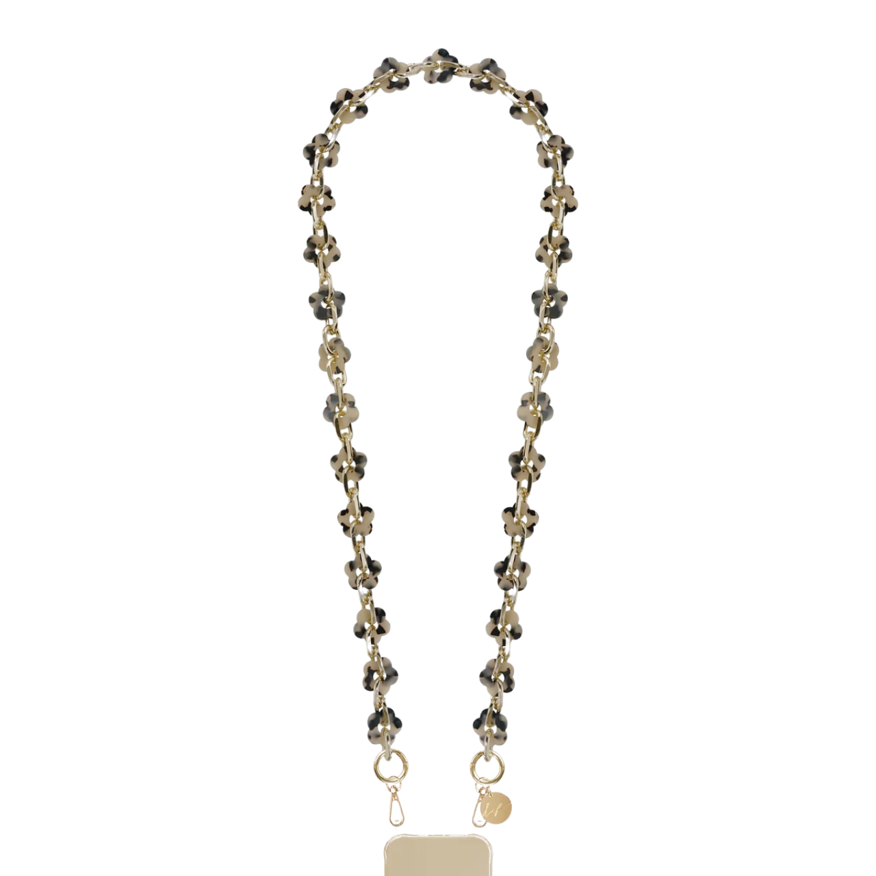 Cassy Long Chain Beige Flowers