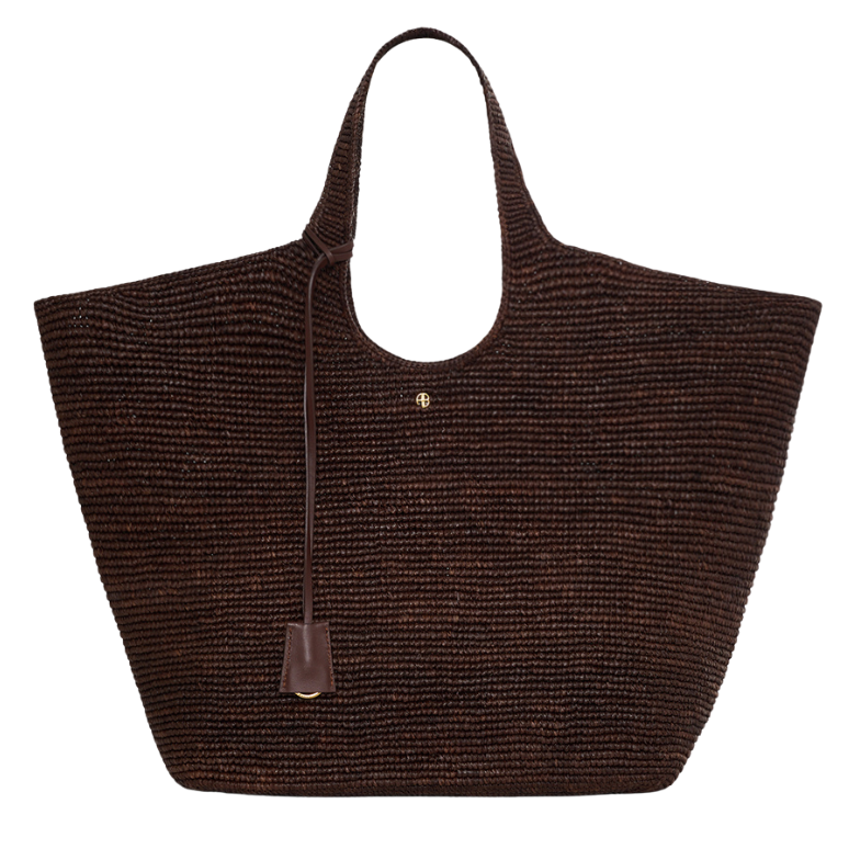 Lili Tote Raphia Dark Brown