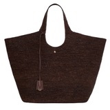 Lili Tote Raphia Dark Brown