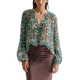 Mareva Chiffon Blouse Ocean Corals