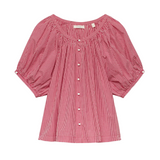 June Top Cerise Gingham