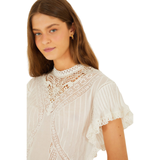Off-White Blouse With Appliques