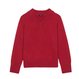 Lidya V neck Knit Crimson