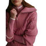 Didi Relaxed Cable Half Zip Mauve
