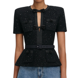 Black Sequin Knit Top