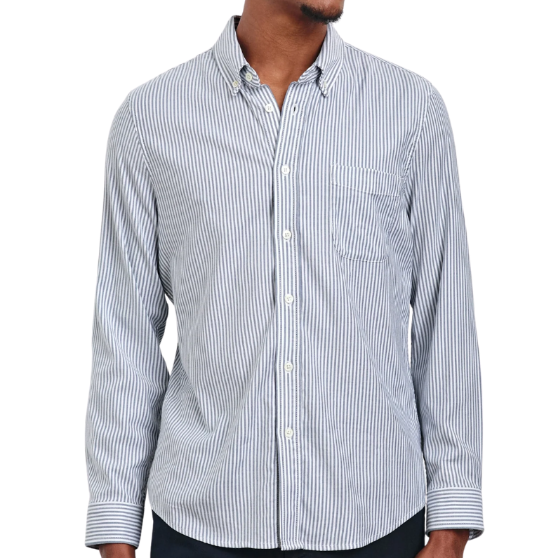Vance Men's Shirt Blue White Stripe