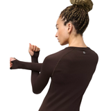 Seamless Textured LS Top Espresso