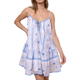 Johri Print Loose Mini White/Blue