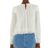 Long Sleeve Blouse English White