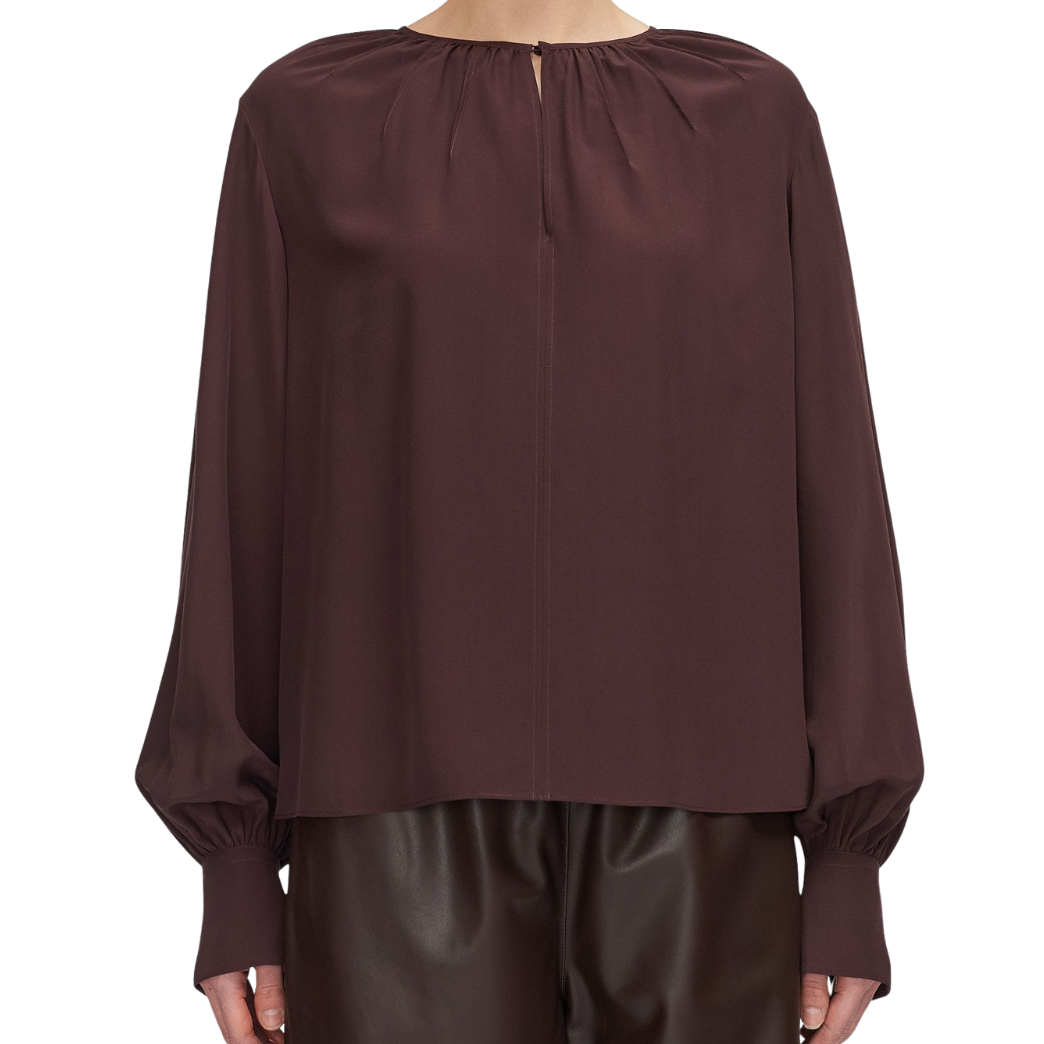 Rina Silk Top Mahogany
