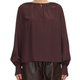 Rina Silk Top Mahogany