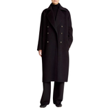 Double Breasted Long Coat Black