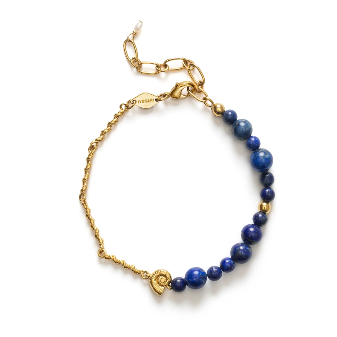 Deep Blue Bracelet Golden Lapis