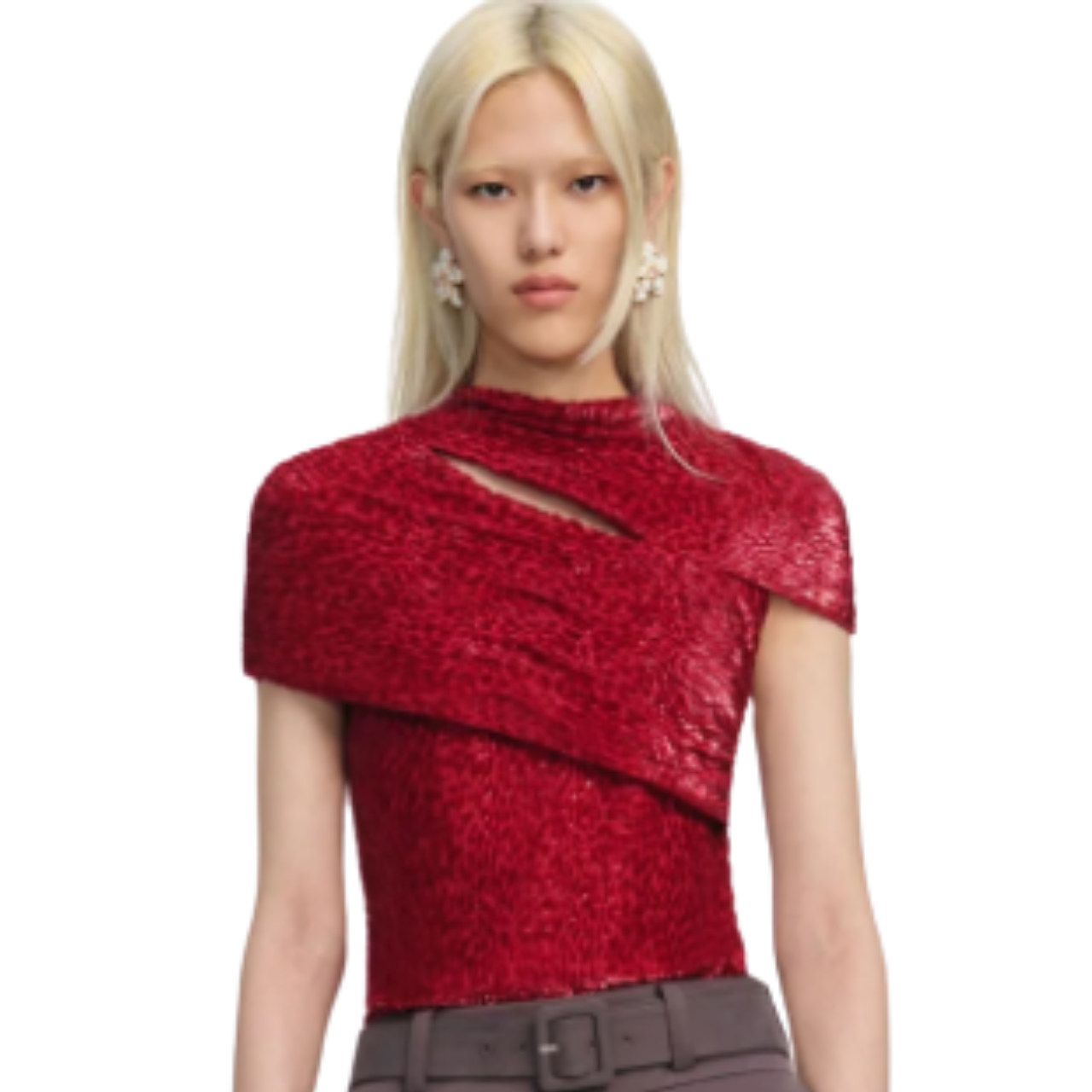 Red Fil Coupe Cut Out Top Red