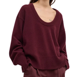 Soft Wool Scoop Knit Burgundy