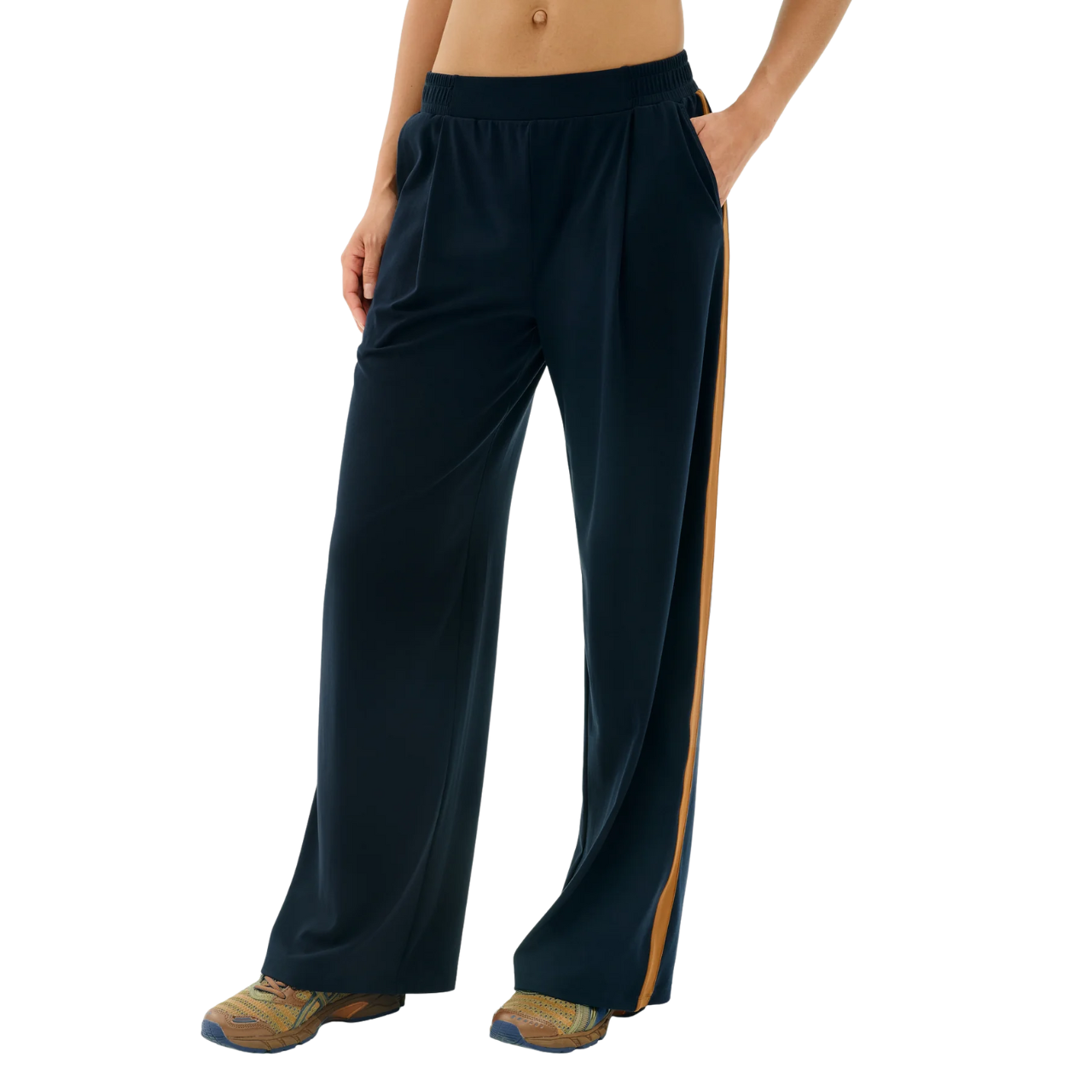 Luca Airweight trouser w/Stripe Indigo Honey