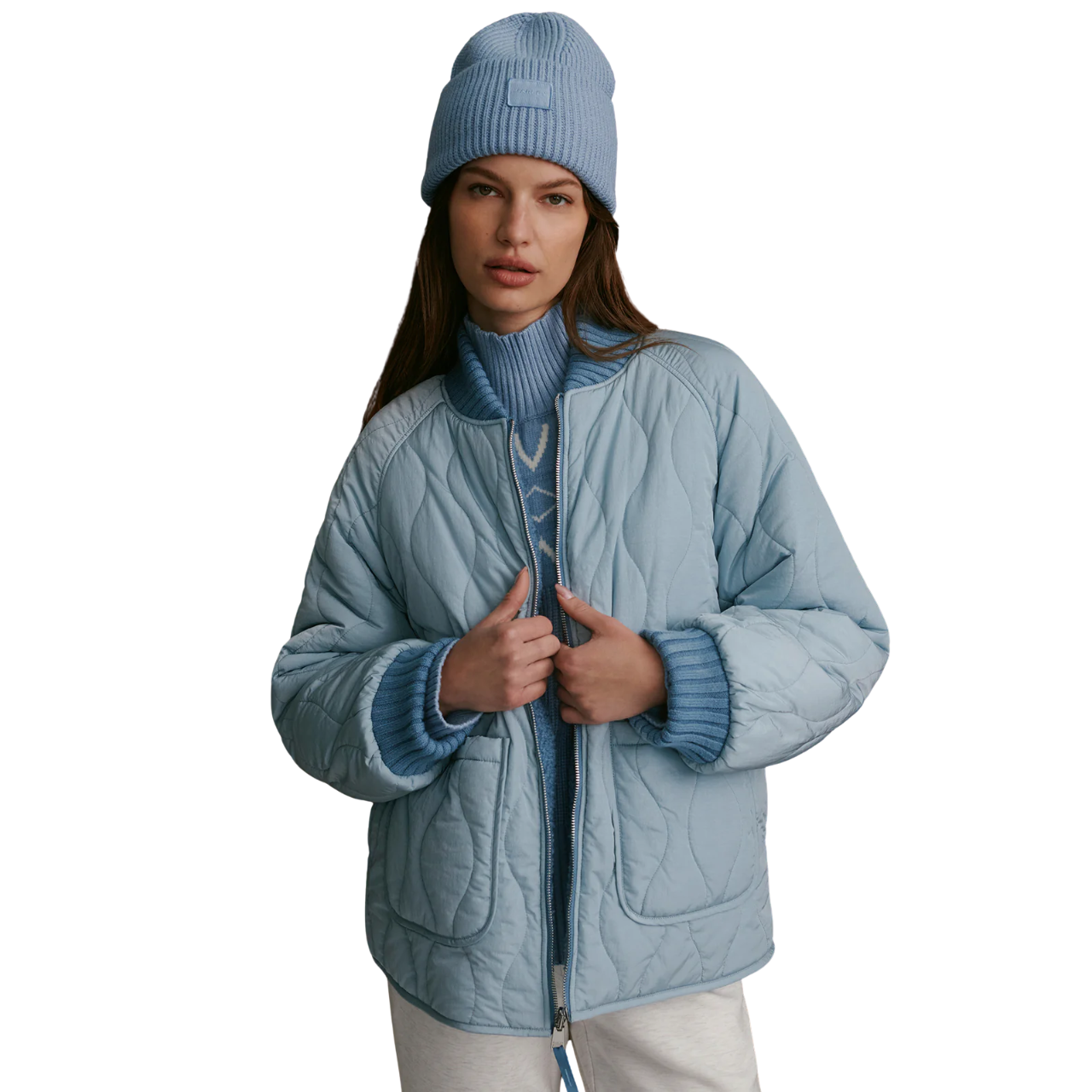 Serina Reversible Quilt Jacket Blue