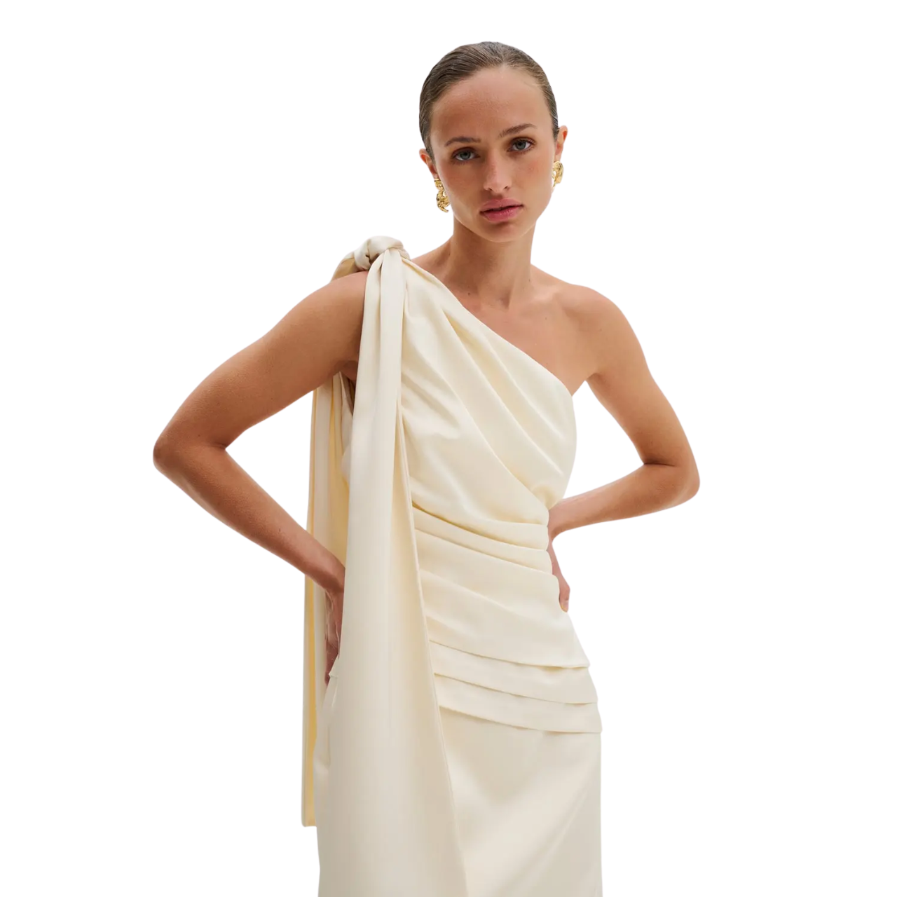 Nelly One Shoulder Mini Dress Vanilla