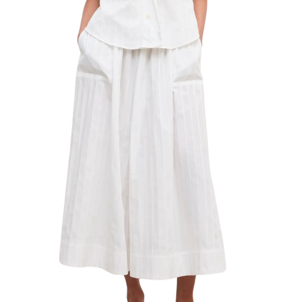 Cotton Maxi Skirt White