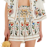 Stitched Garden Off White Shorts