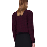 Nora Tweed Cardi Burgundy